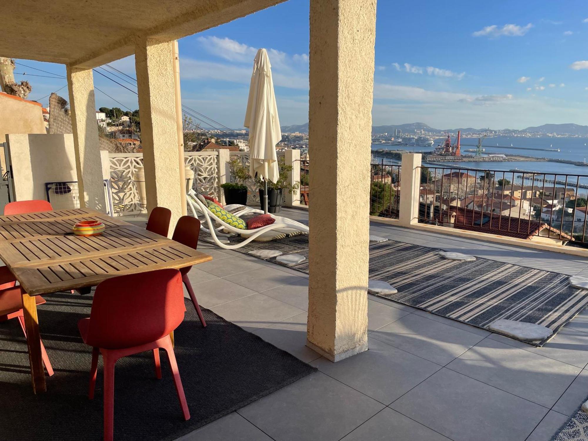Superbe Terrasse Avec Vue Panoramique Sur La Mer Marseilles Exterior foto