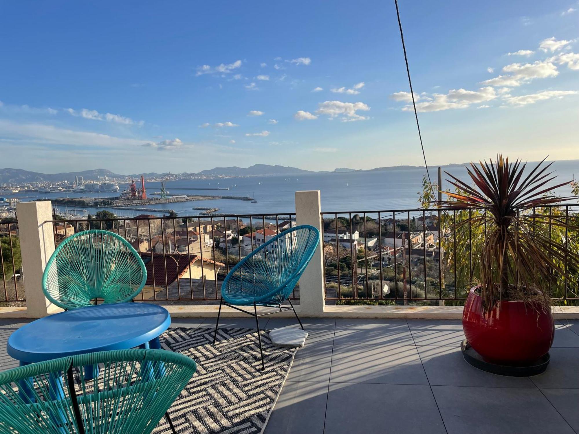 Superbe Terrasse Avec Vue Panoramique Sur La Mer Marseilles Exterior foto