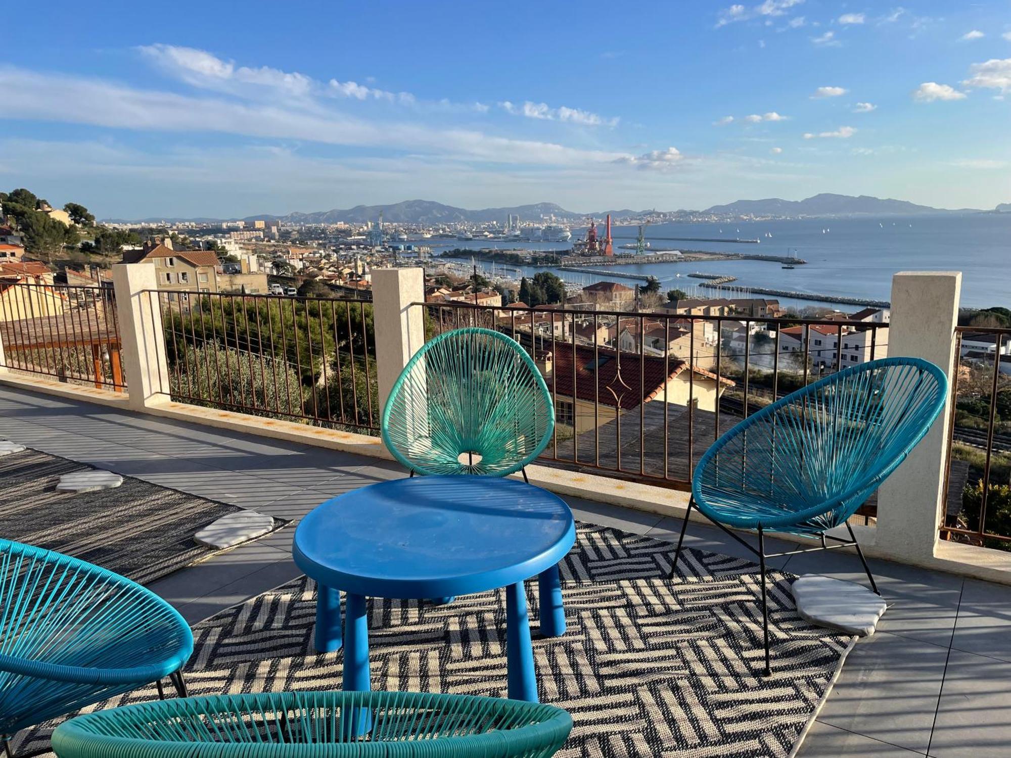 Superbe Terrasse Avec Vue Panoramique Sur La Mer Marseilles Exterior foto